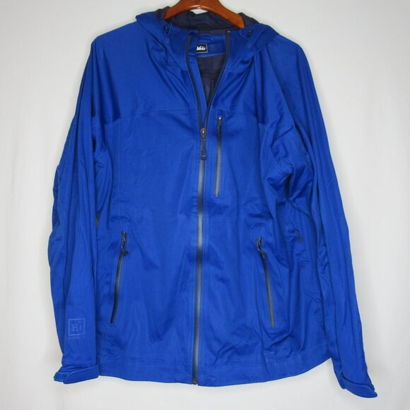 REI Blue MOTILITY Waterproof Hooded Rain Jacket Men's XXL XXLarge - Picture 6 of 9